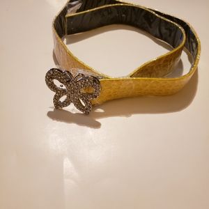 Women gold look like snake skin belt